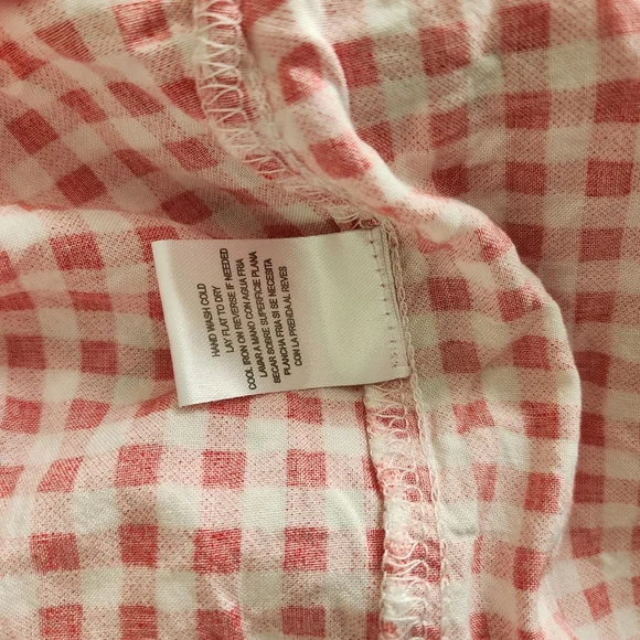 Bebop gingham checkered strawberry smocked maxi dress peasant M tiered festival - Picture 8 of 8